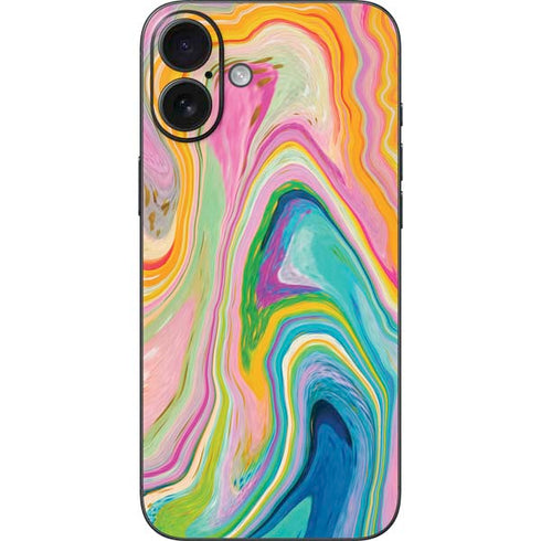 Rainbow Marble by Etta Vee iPhone 16 Plus Skin